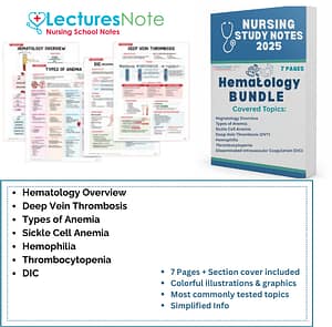 hematology nursing study notes Bundle